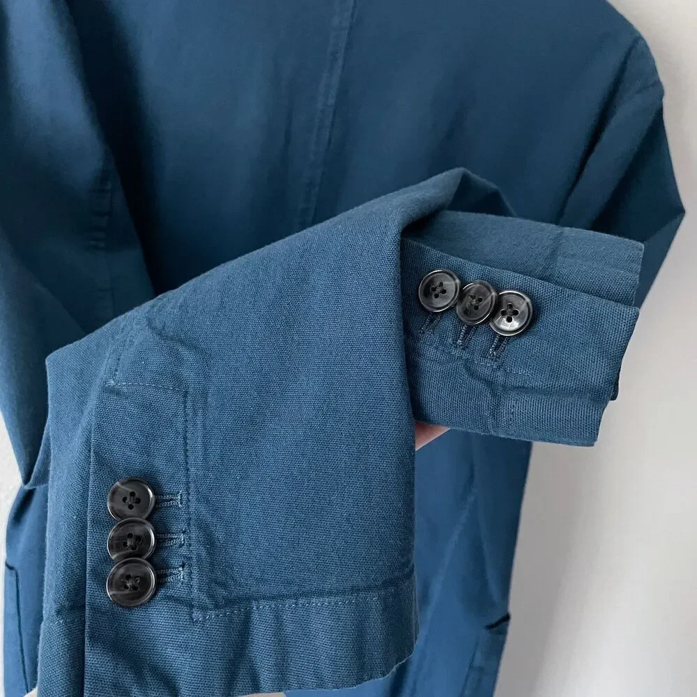 Bonobos Stretch Cotton Chore Blazer Athletic Fit 40R Blue Garment Dye Unlined